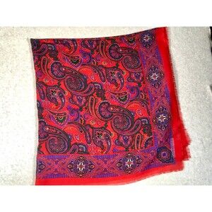 VTG 1Made in Italy Handkerchief Scarf Wrap Shawl Paisley 46” Square Retro Boho